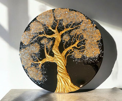 Картина в смешанной технике (акрил, смола, текстура) 	•	Современное настенное искусство 	•	Объёмная 