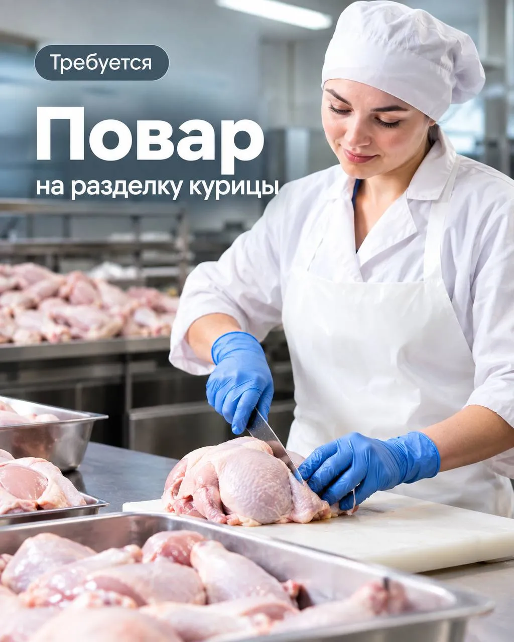 **ПОВАР НА РАЗДЕЛКУ КУРИЦЫ** **От 5