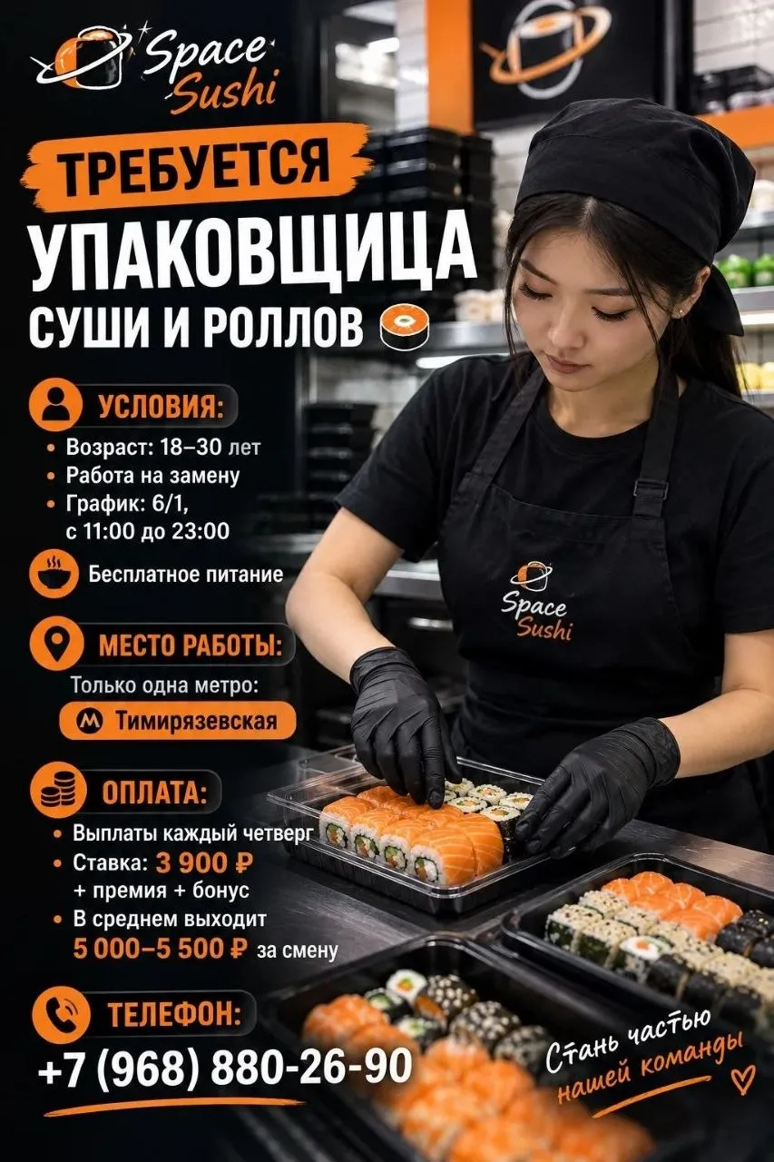 🍣 SPACE SUSHI 🔥 ТРЕБУЕТСЯ УПАКОВЩИЦА