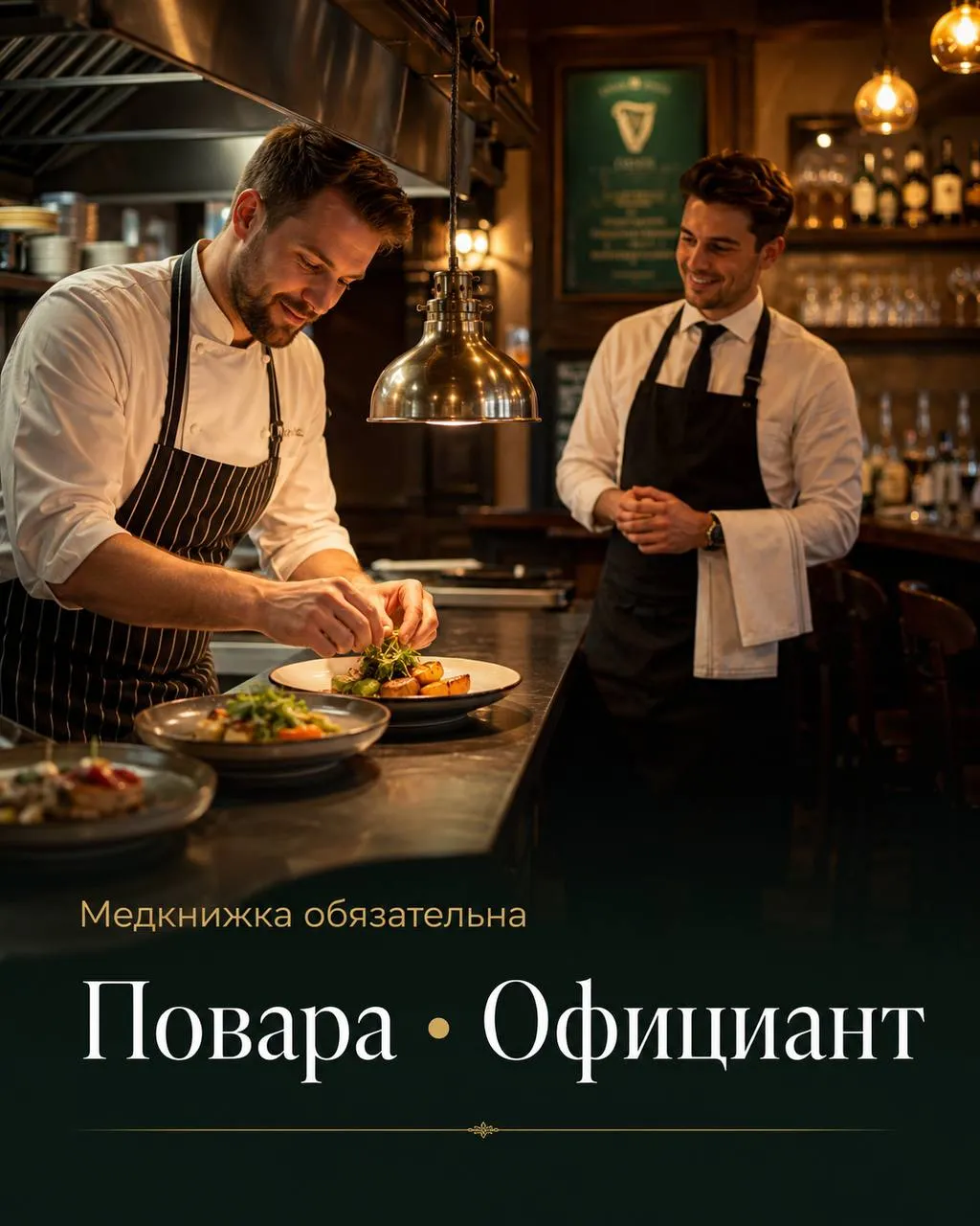 **1️⃣ПОВАР **- от 5000₽/смена ** 2️⃣ОФИЦИАНТ