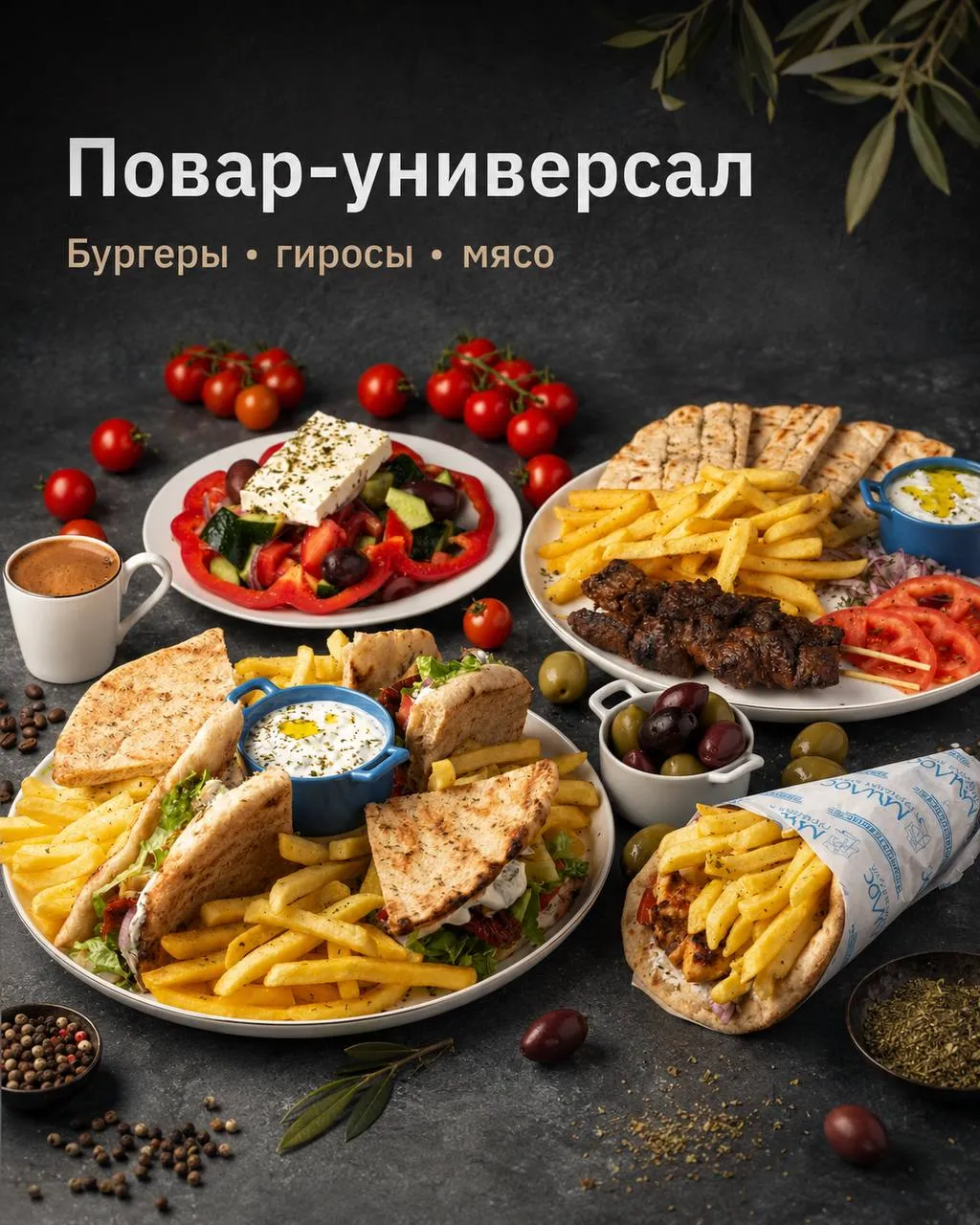 **ПОВАР-УНИВЕРСАЛ** **От 5 000₽/смена** __Милос__ •