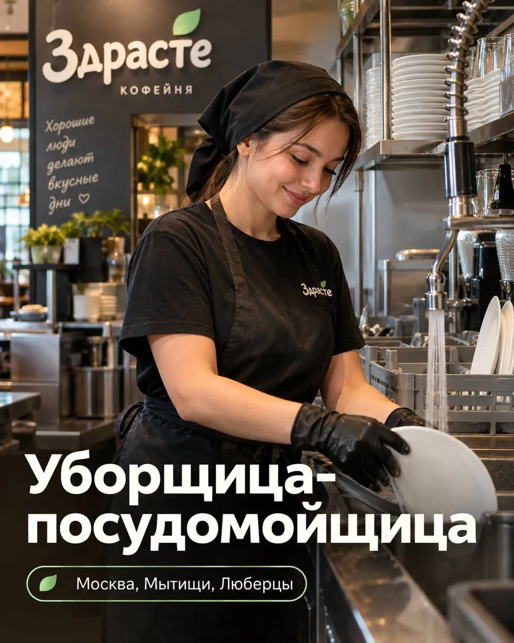 **УБОРЩИЦА-ПОСУДОМОЙЩИЦА** **От 4 500₽/смена** __Здрасте__ •
