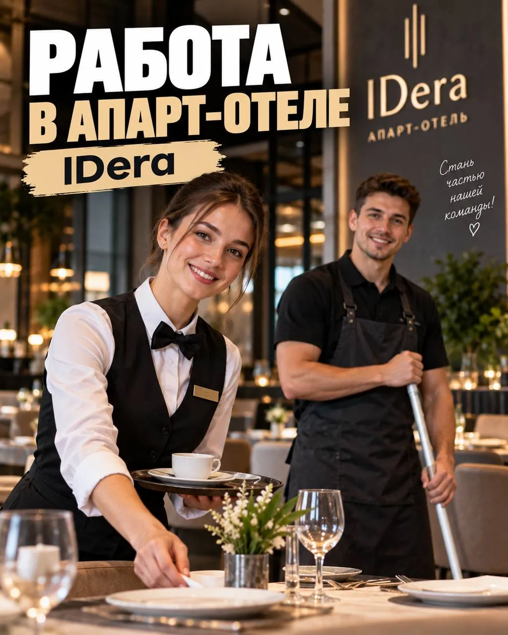 **1️⃣ОФИЦИАНТ **- от 450₽/ч + чаевые