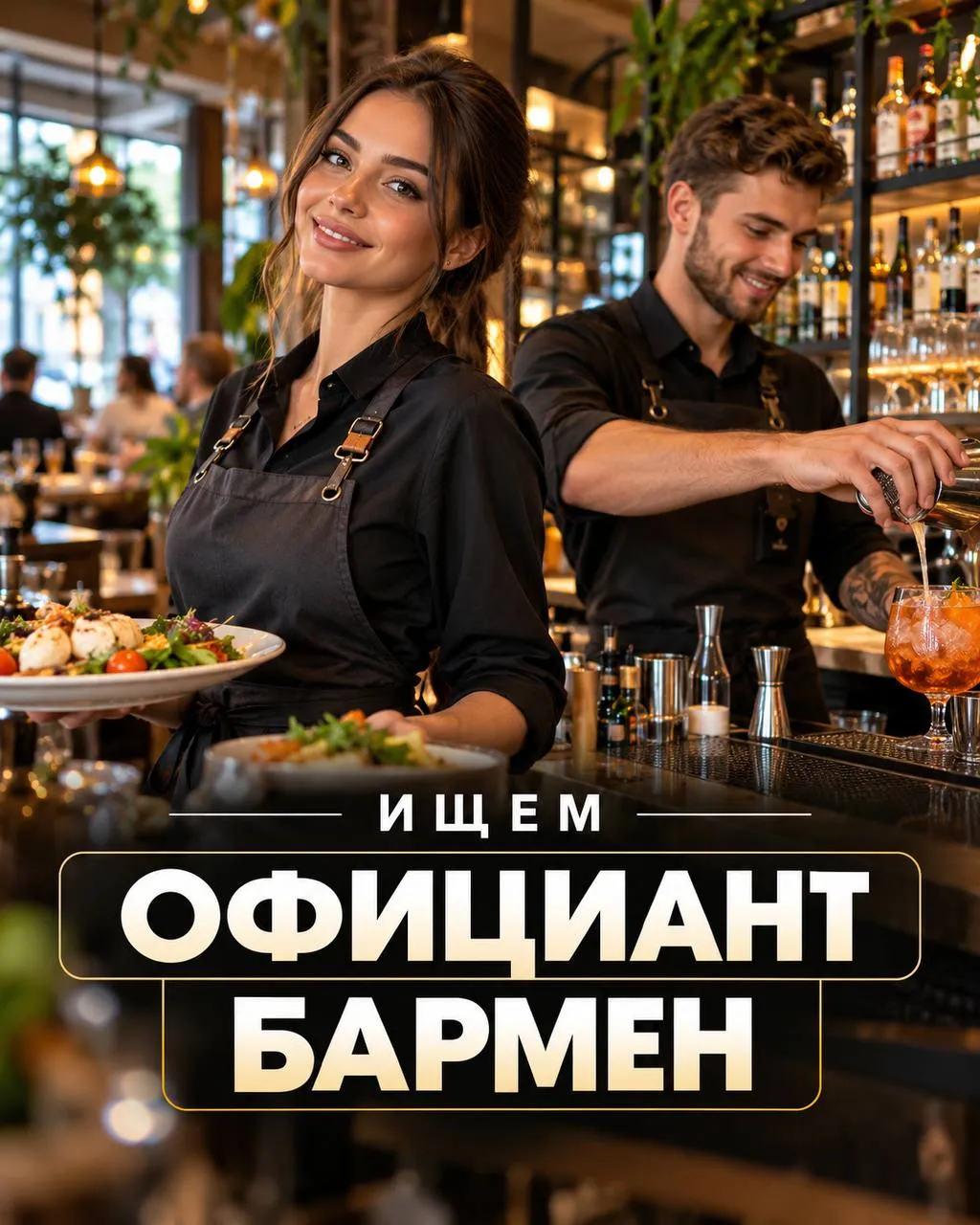**1️⃣ОФИЦИАНТ,** **2️⃣БАРМЕН** **От 4 000₽/смена +
