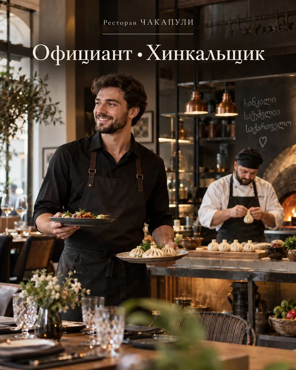 **1️⃣ОФИЦИАНТ **- от 3000₽/смена + чаевые