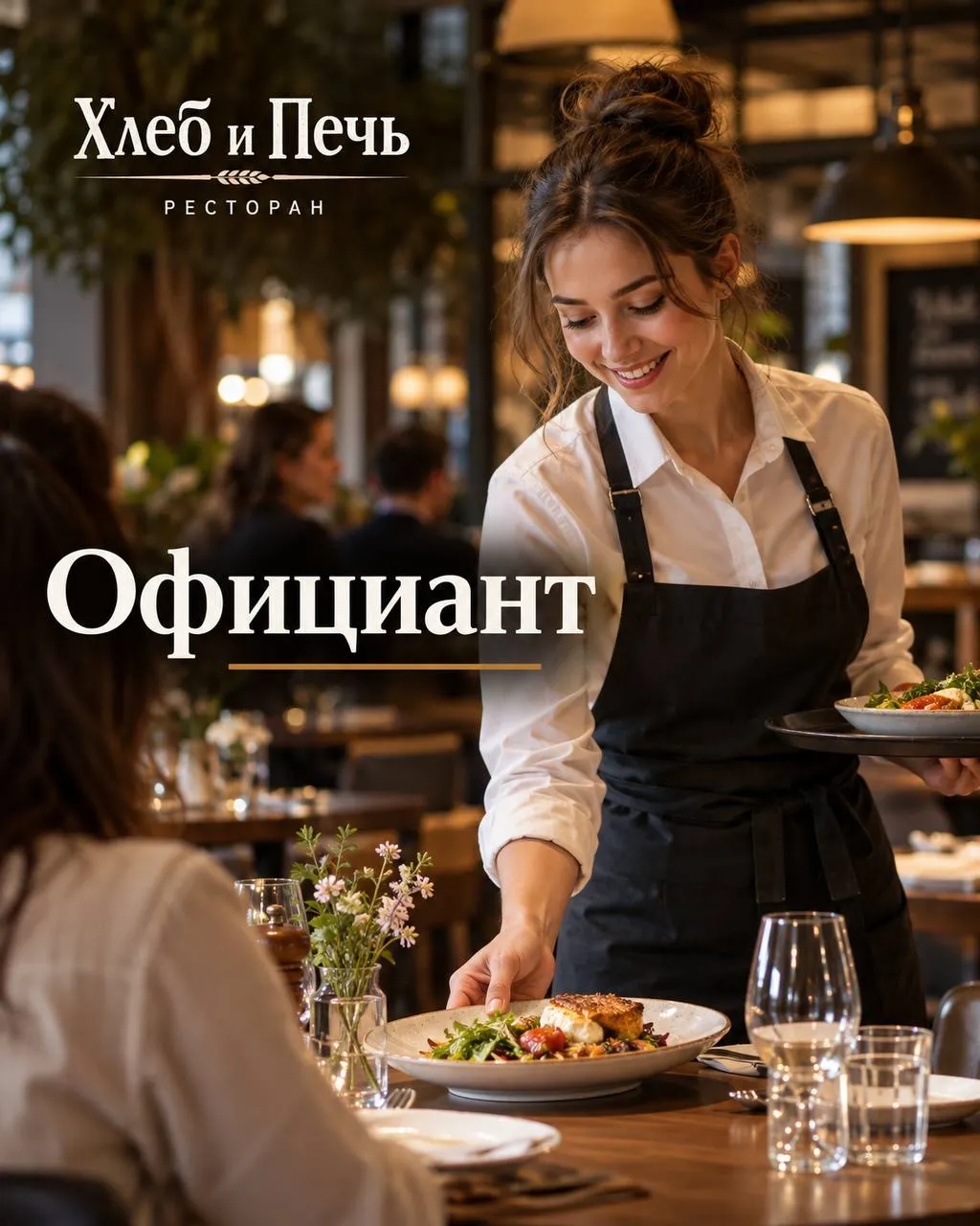 **ОФИЦИАНТ** **От 170 000₽** __Хлеб и