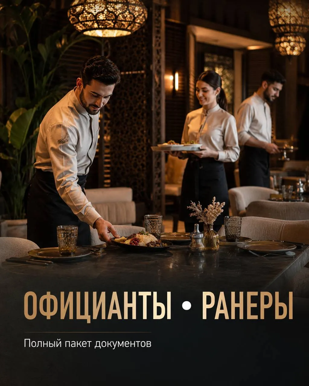 **1️⃣ОФИЦИАНТ, 2️⃣РАНЕР** **От 140 000₽** __КИЛИМ__