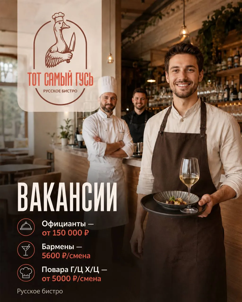 **1️⃣ОФИЦИАНТ, 2️⃣БАРМЕН, 3️⃣ПОВАР Г/Ц Х/Ц** __Тот