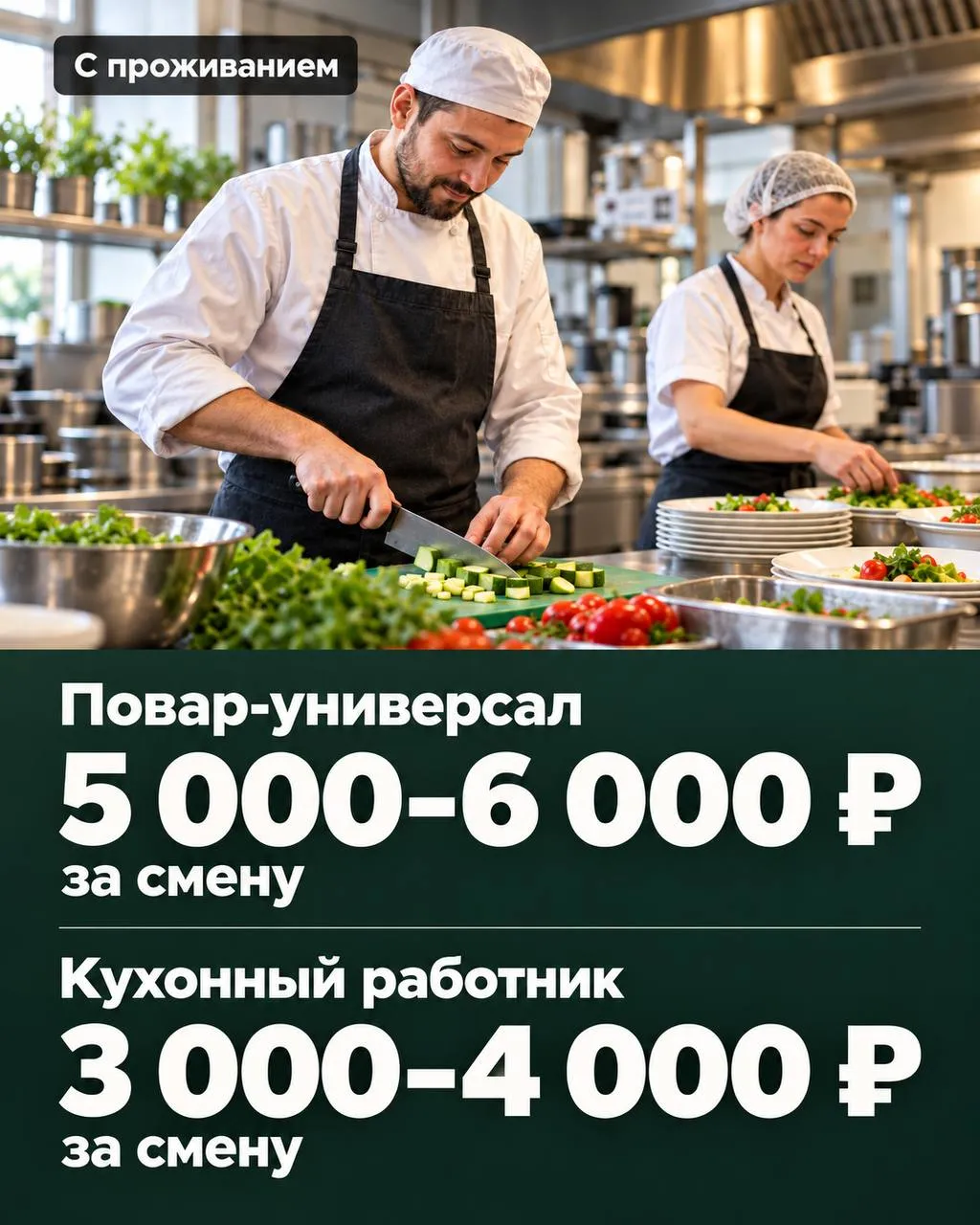 **1️⃣ПОВАР-УНИВЕРСАЛ,** **2️⃣КУХОННЫЙ РАБОТНИК** __Столовая__ • Переделкино