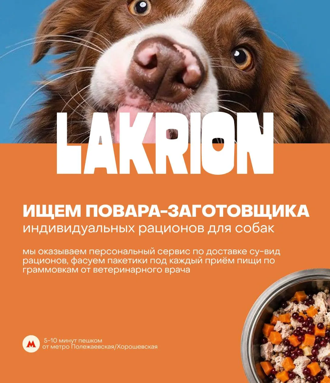 **ПОВАР-ЗАГОТОВЩИК** **От 5 000₽/смена** __Lakrion Petfood__