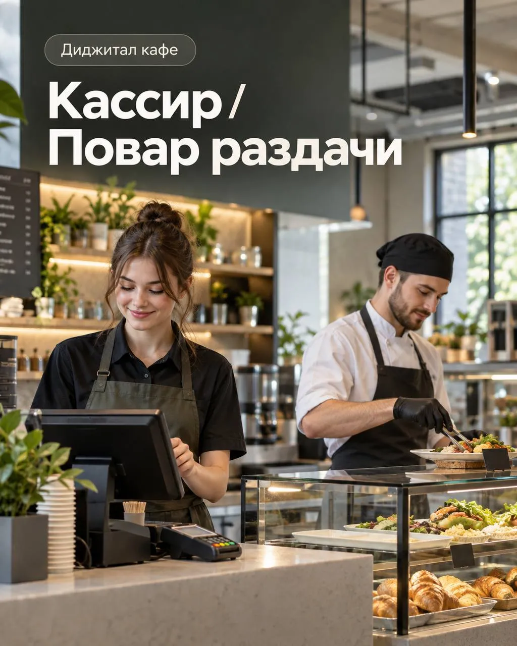 **1️⃣КАССИР **- от 400₽/ч **2️⃣ПОВАР РАЗДАЧИ