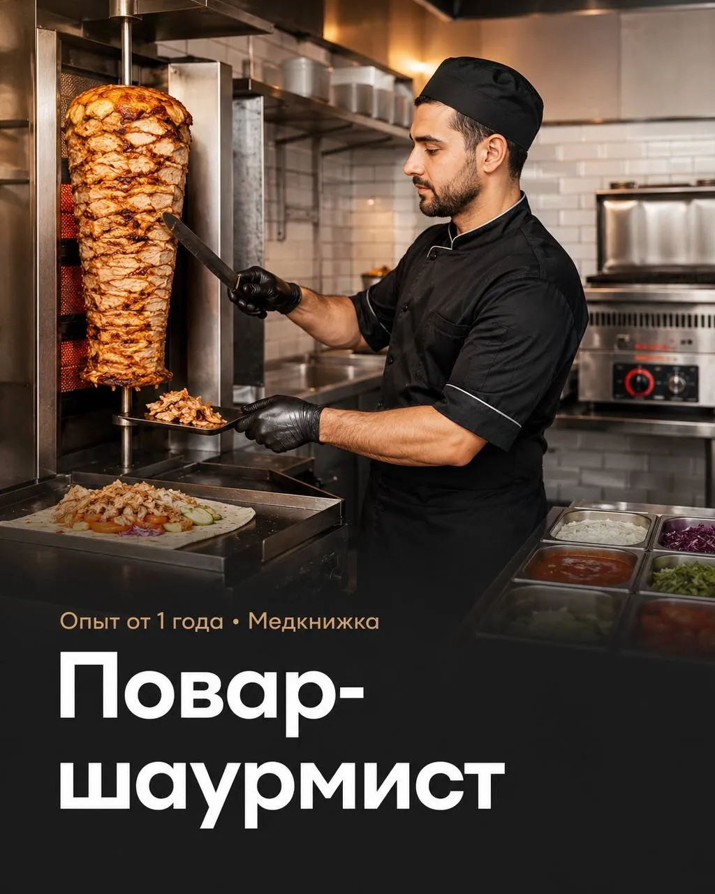 **ПОВАР-ШАУРМИСТ** **4 500₽/смена - 5 200₽/смена**