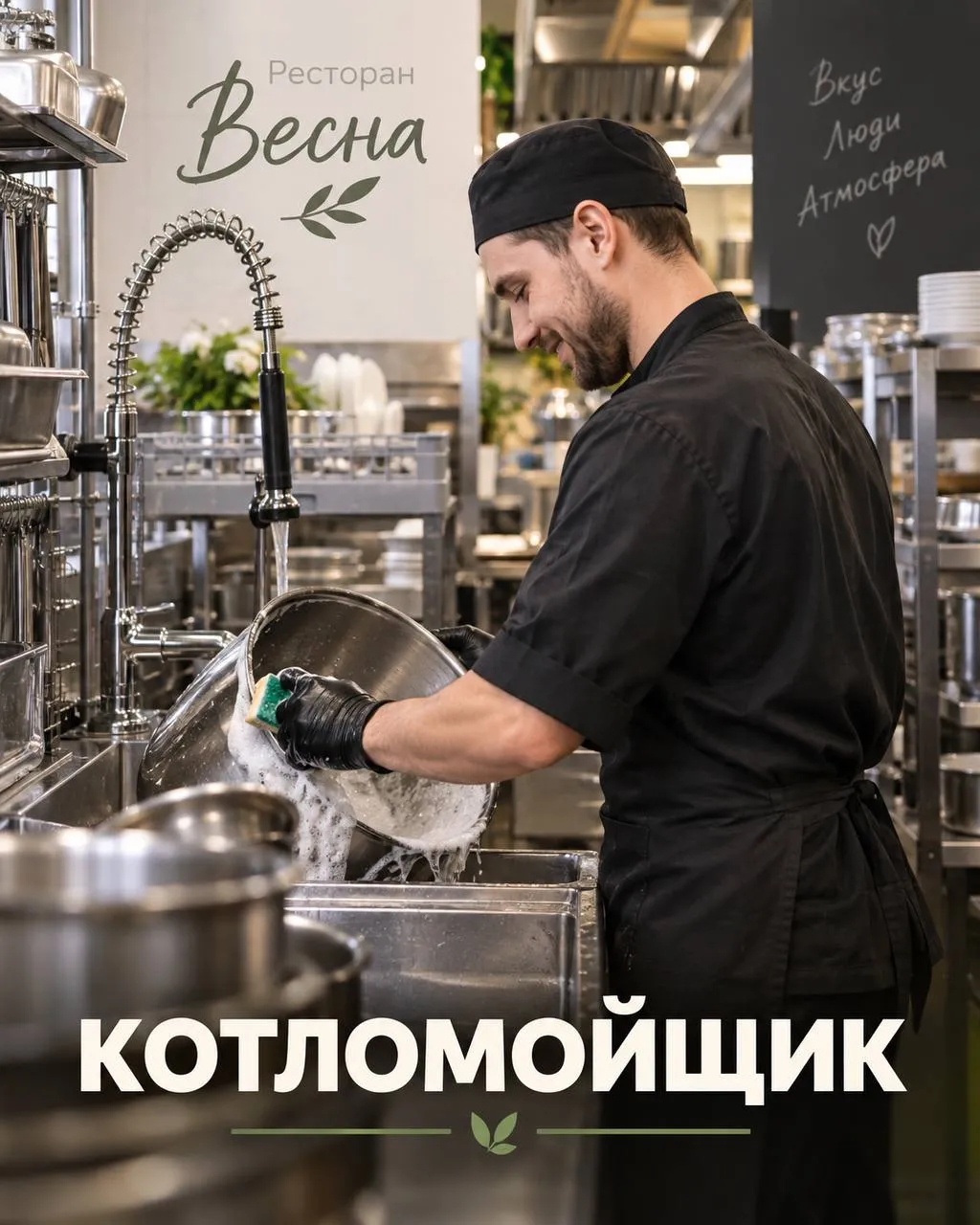 **КОТЛОМОЙЩИК** **От 4 500₽/смена** __Ресторан Весна__