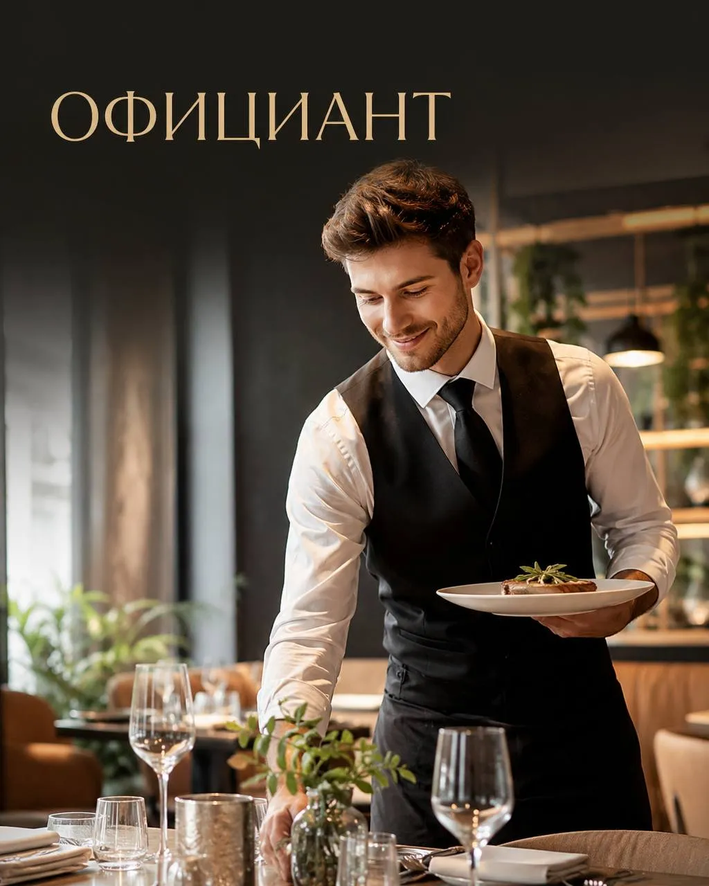 **ОФИЦИАНТ** **От 150 000₽** __кафе-банкетный зал